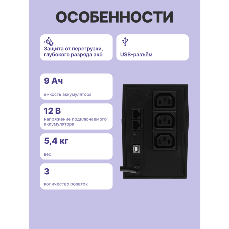 Powercom Raptor RPT-1000AP IEC C13
