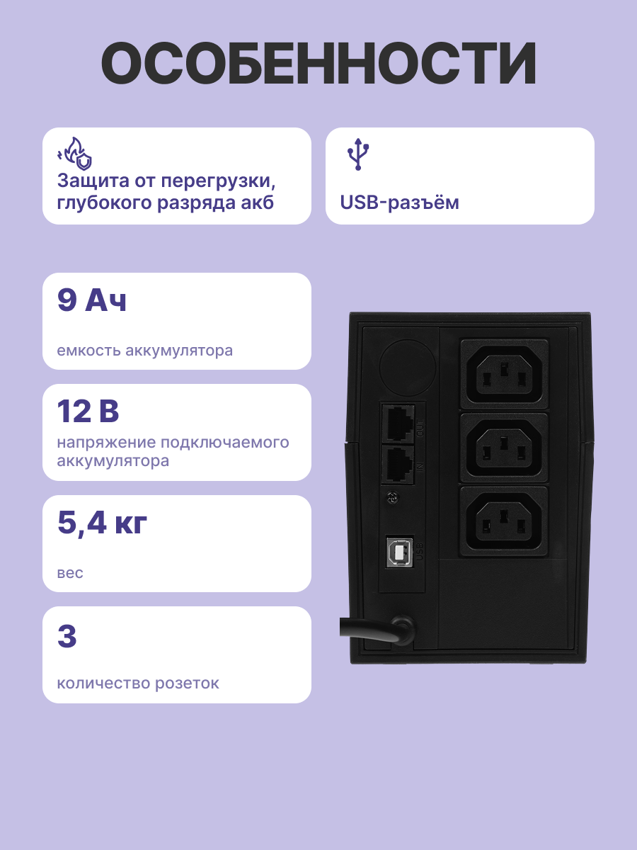 Powercom Raptor RPT-1000AP IEC C13