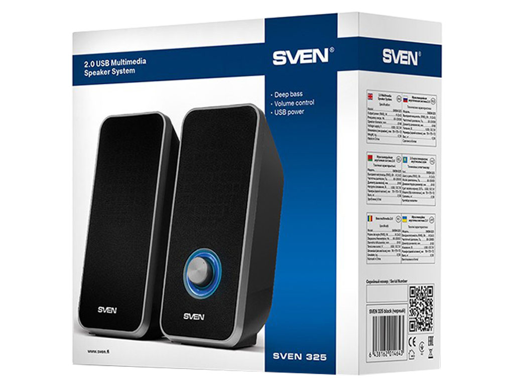 Колонки Sven 325 2.0 черный 6Вт арт. SV-014643