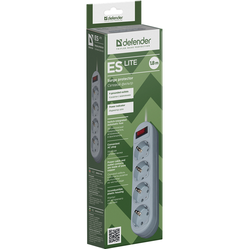 Defender ES 1.8 Lite (1.8 м, 4 розетки)