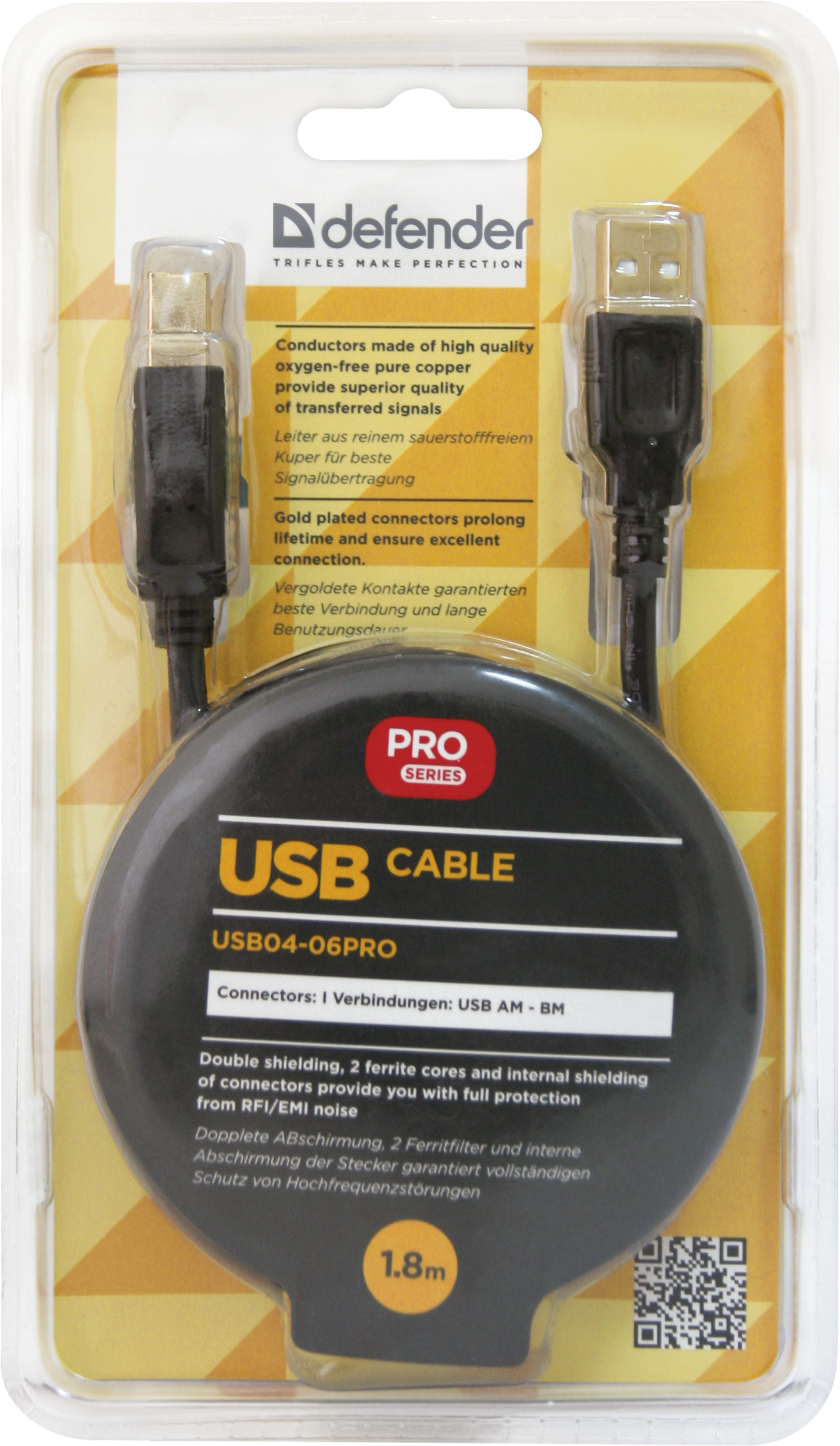 Defender USB 2.0 Type-AM - USB 2.0 Type-BM 1.8 м