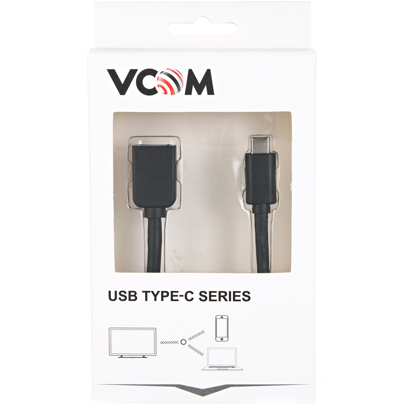 VCOM USB 2.0 Type-C (m) - USB 3.2 Type-AF 0.2м