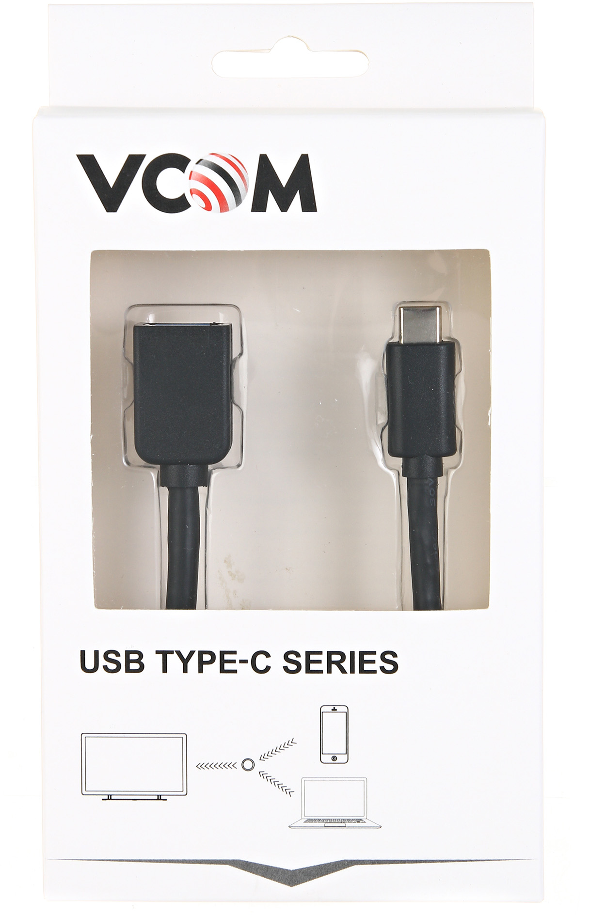 VCOM USB 2.0 Type-C (m) - USB 3.2 Type-AF 0.2м