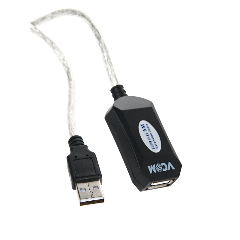 VCOM VUS7049-5M Кабель-адаптер USB2.0-repeater, удлинительный активный Af> 5м [6937510851348]