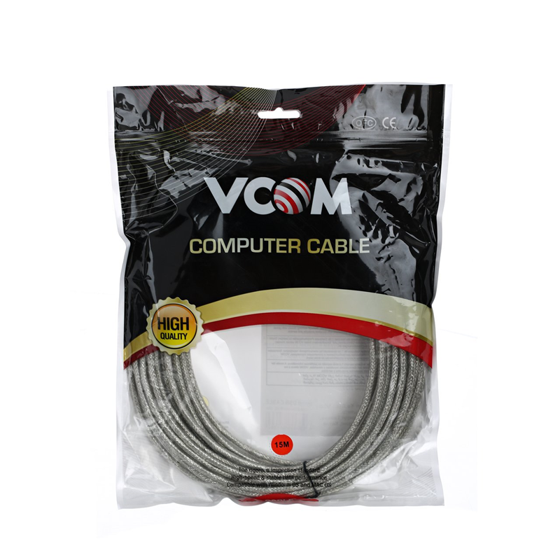 VCOM USB 2.0 Type-AM - USB 2.0 Type-AF 15м арт. VUS7049-15M