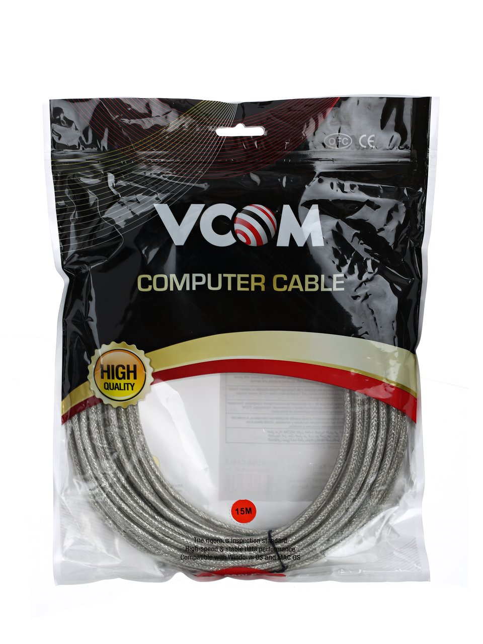 VCOM USB 2.0 Type-AM - USB 2.0 Type-AF 15м арт. VUS7049-15M