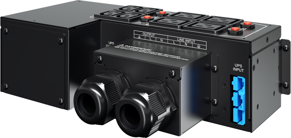 CyberPower Байпас MBP60AHVIEC82U 5кВа – 10кВа; 2U; Клемная колодка x 1; IEC C13 x 4; IEC C19 x 4; (ШхВхГ) 288 x 88 x 141; 2,8кг