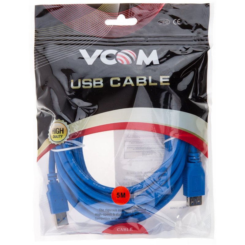 VCOM USB 3.2 Type-AM - USB 2.0 Type-AF 5м арт. VUS7065-5M