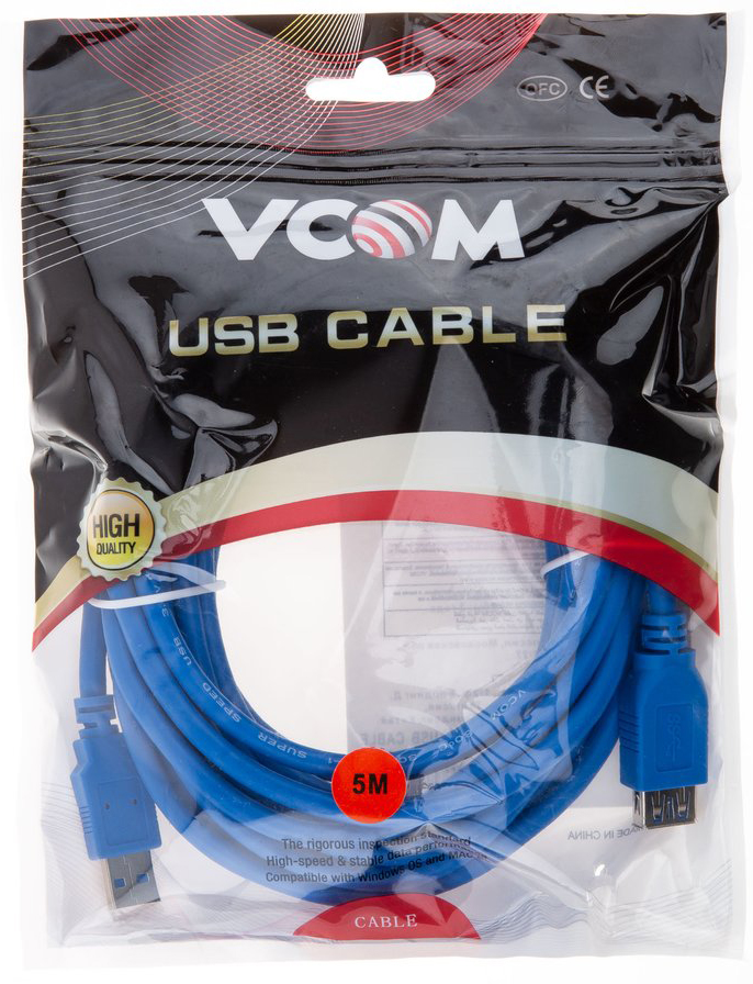 VCOM USB 3.2 Type-AM - USB 2.0 Type-AF 5м арт. VUS7065-5M