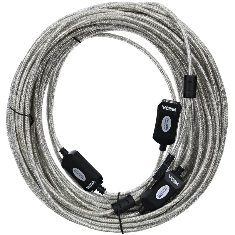 VCOM VUS7049-25M Кабель-адаптер USB2.0-repeater, удлинительный активный Af> 25м