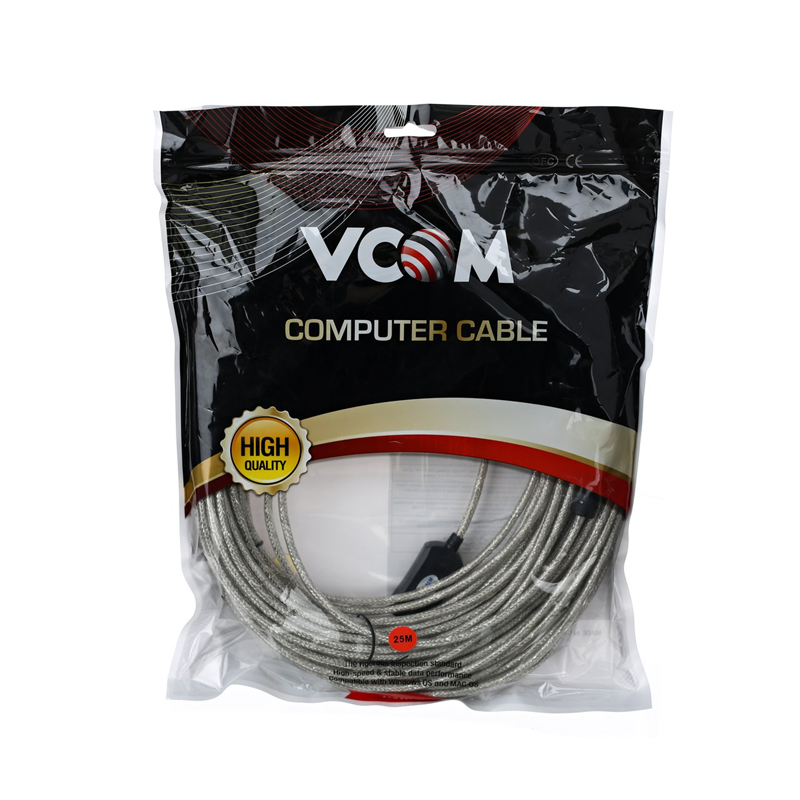 VCOM VUS7049-25M Кабель-адаптер USB2.0-repeater, удлинительный активный Af> 25м
