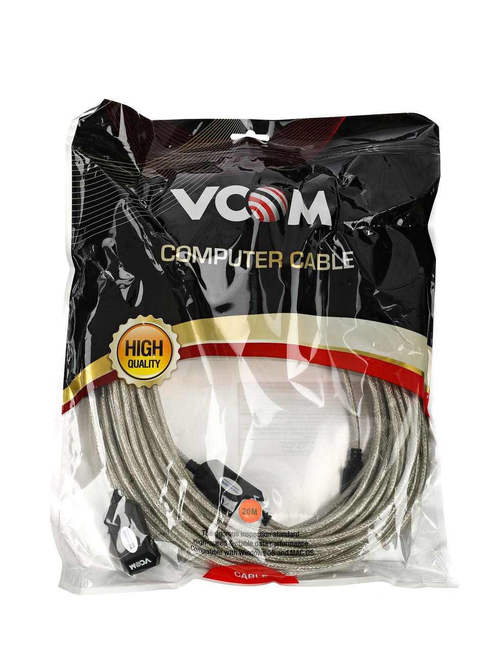 VCOM VUS7049-25M Кабель-адаптер USB2.0-repeater, удлинительный активный Af> 25м