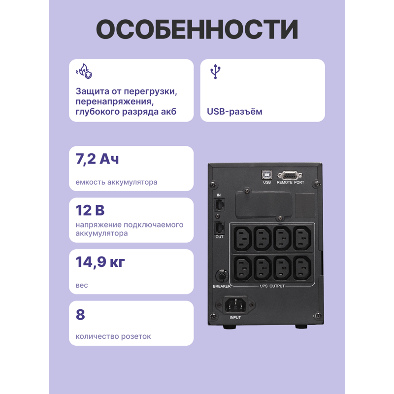 Powercom Smart King Pro+ SPT-1500 LCD