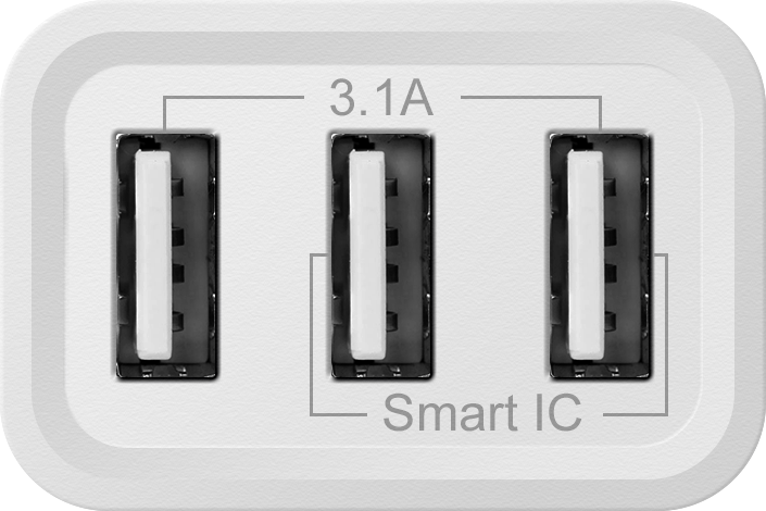 Defender UPA-31 белый, 3xUSB, 5V/3.1А арт. 83587