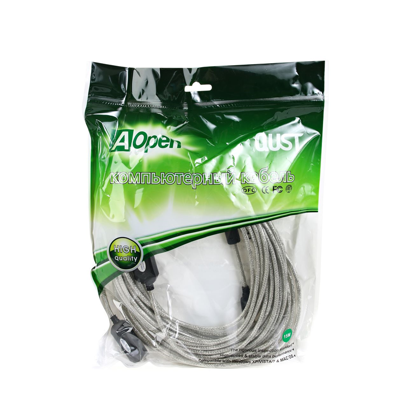 AOpen USB 2.0 Type-AM - USB 2.0 Type-AF 15м AOpen/Qust арт. ACU823-15M
