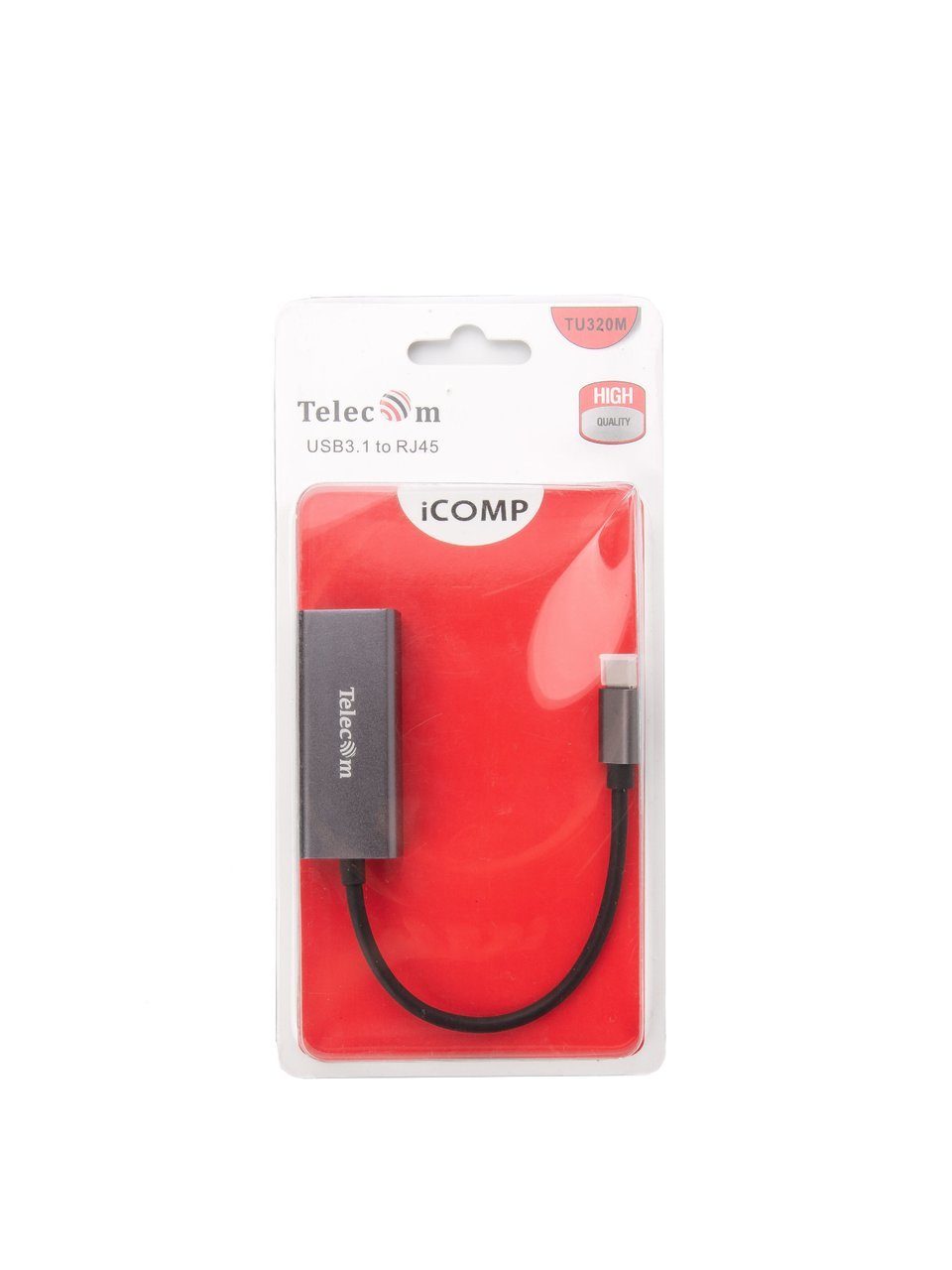 Telecom Кабель-переходник USB 3.1 Type-C -->RJ-45 1000Mbps Ethernet, Aluminum Shell, 0.15м [6926123470442]