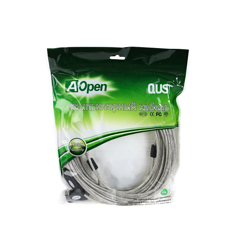 VCOM USB 2.0 Type-AM - USB 2.0 Type-AF 20м AOpen/Qust арт. ACU823-20M