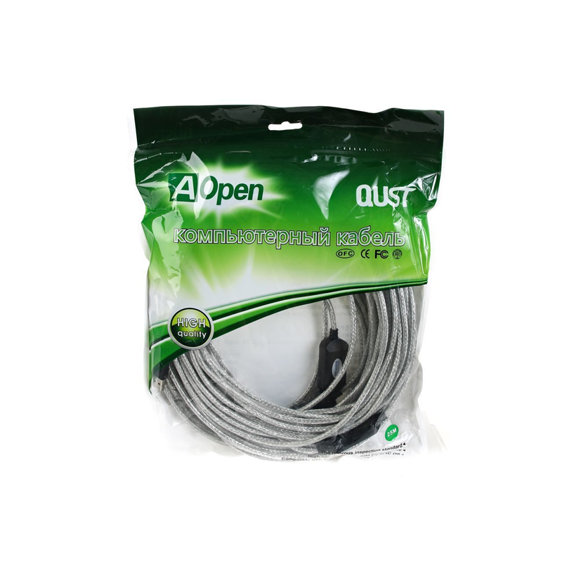VCOM USB 2.0 Type-AM - USB 2.0 Type-AF 25м AOpen/Qust арт. ACU823-25M