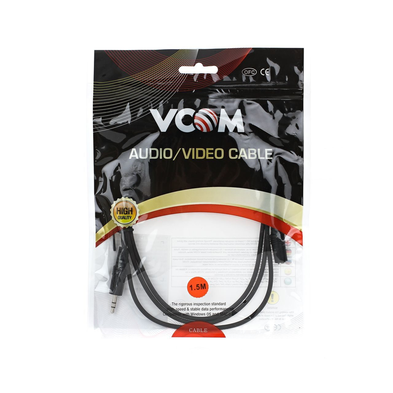 VCOM mini jack 3.5 mm (m) - mini jack 3.5 mm (f) 1.5м