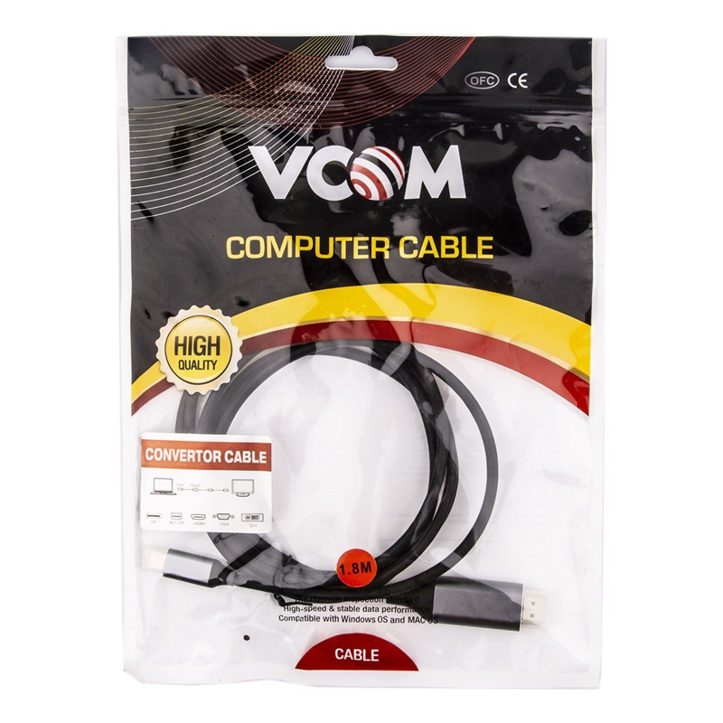 VCOM USB 3.2 Type-C (m) - HDMI (m) 1.8м