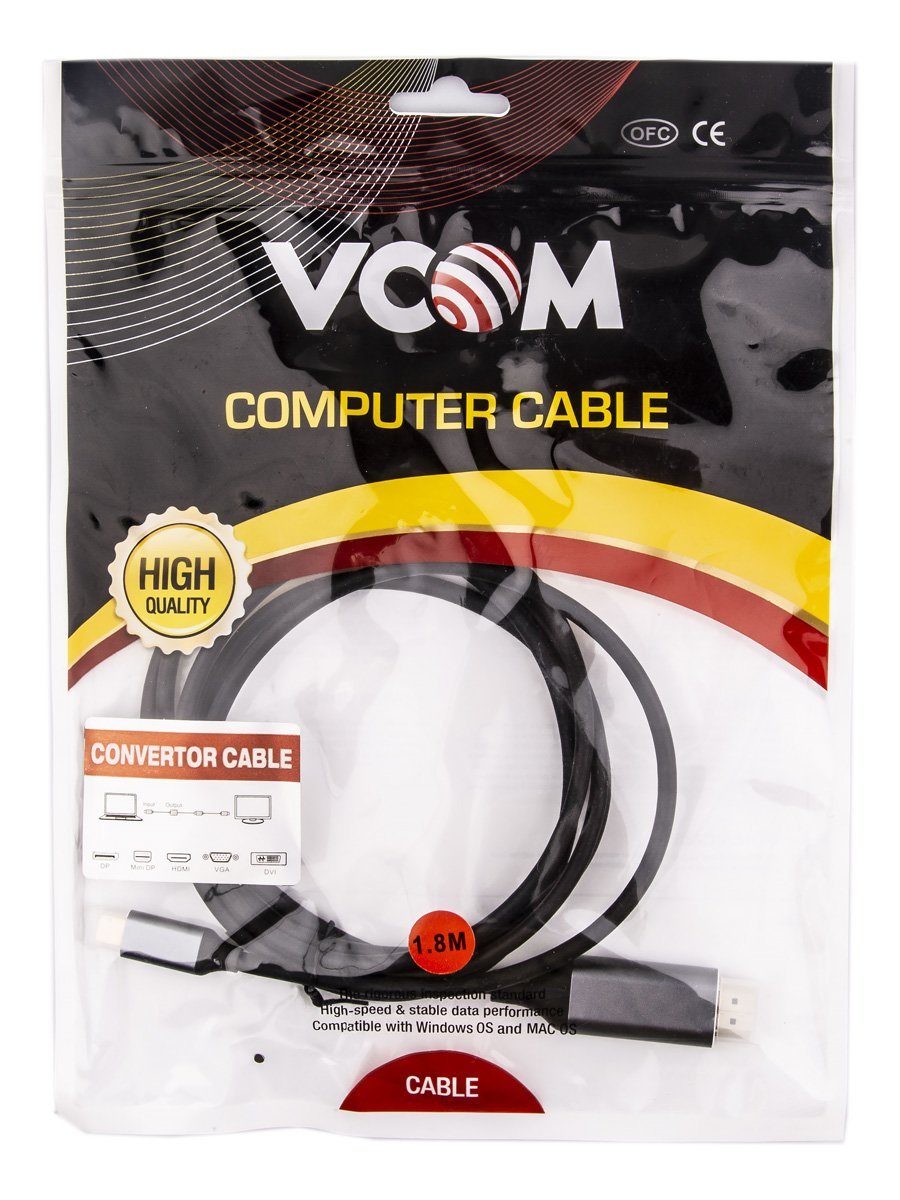 VCOM USB 3.2 Type-C (m) - HDMI (m) 1.8м