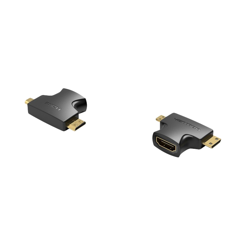Адаптер-переходник Vention HDMI 19F/Mini HDMI 19M/Micro HDMI 19M (AGFB0)