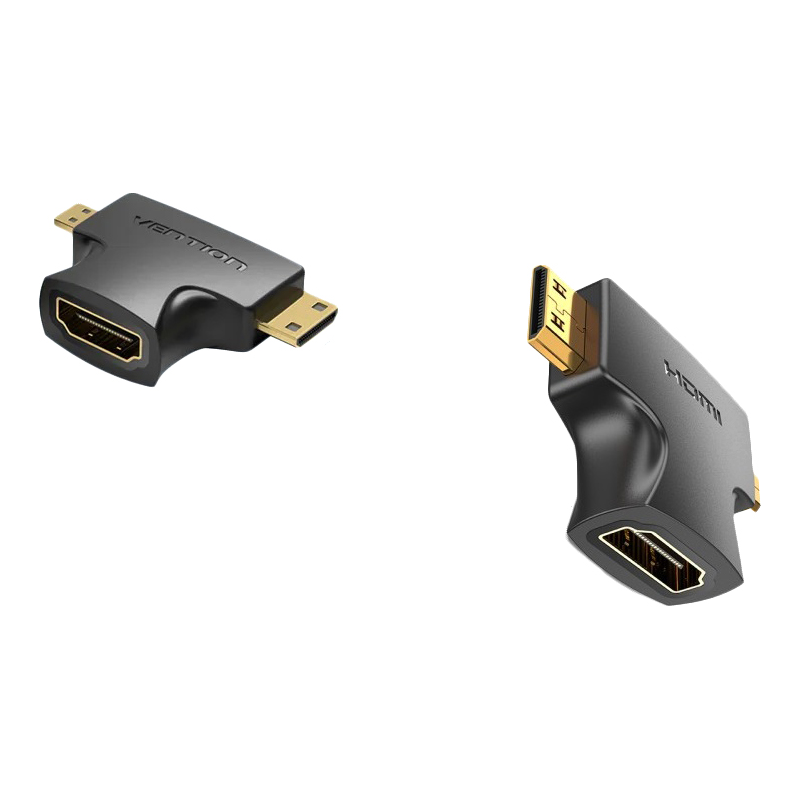 Адаптер-переходник Vention HDMI 19F/Mini HDMI 19M/Micro HDMI 19M (AGFB0)