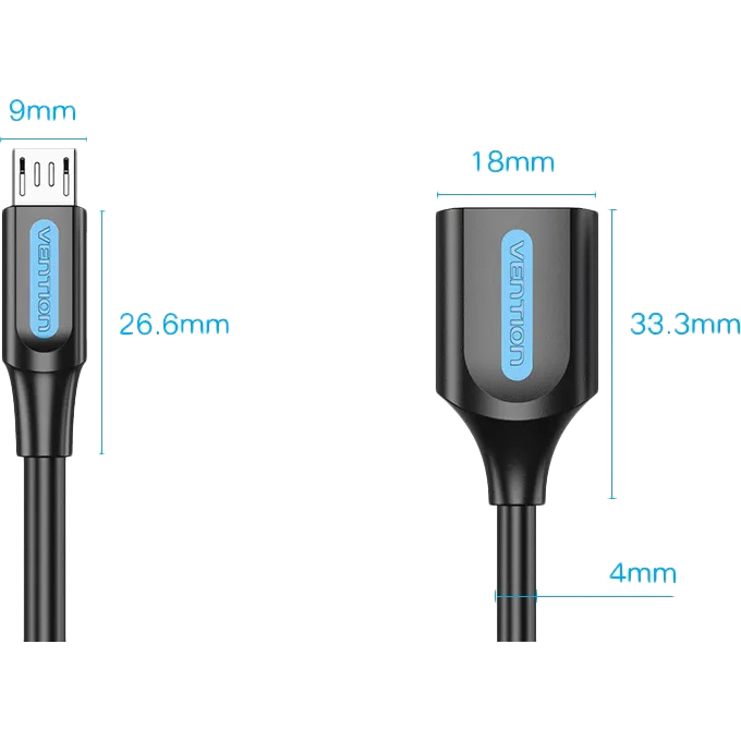 Адаптер-переходник Vention OTG USB 2.0 AF/micro B (CCUBB)