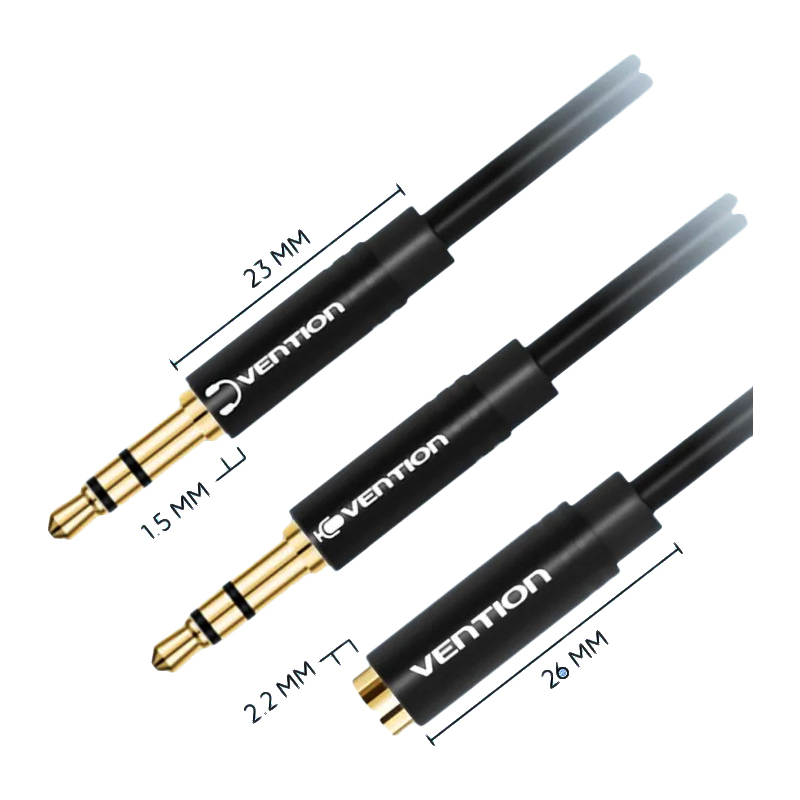 Разветвитель Vention mini Jack 3.5 mm F/mini Jack 3.5 mm M x 2 - 1 м (BBDBF)