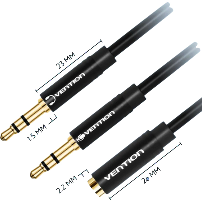 Разветвитель Vention mini Jack 3.5 mm F/mini Jack 3.5 mm M x 2 - 1 м (BBDBF)