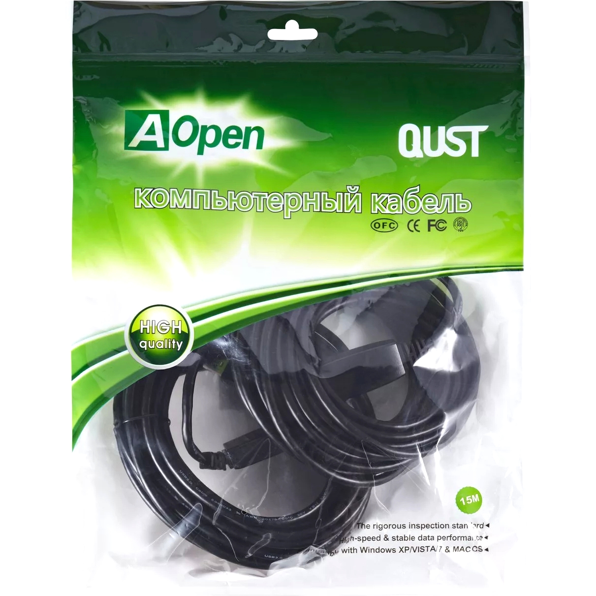 Кабель AOpen 15 м (ACU827A-15M) Vcom