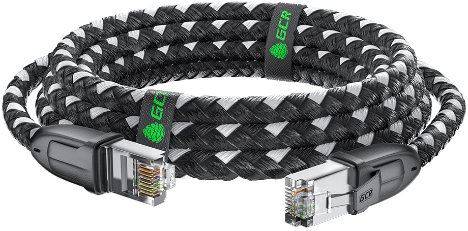 Greenconnect RJ45(m) - RJ45(m) Cat.6 3м черно-белый