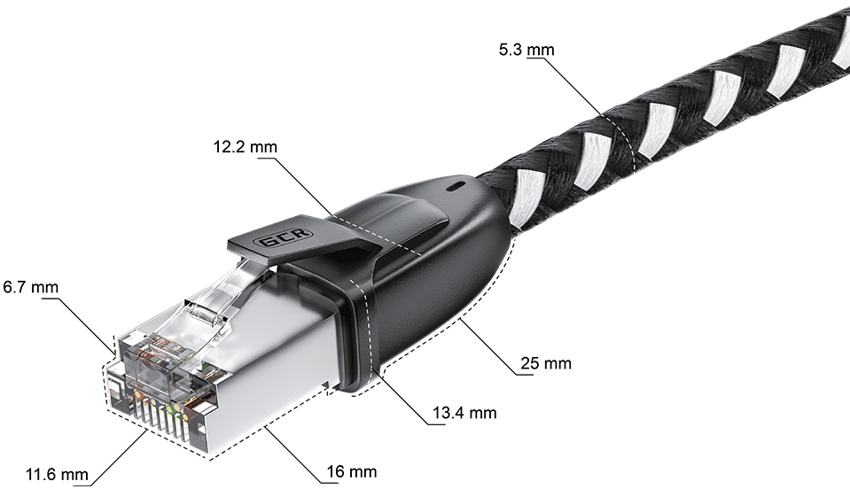 Greenconnect RJ45(m) - RJ45(m) Cat.6 3м черно-белый