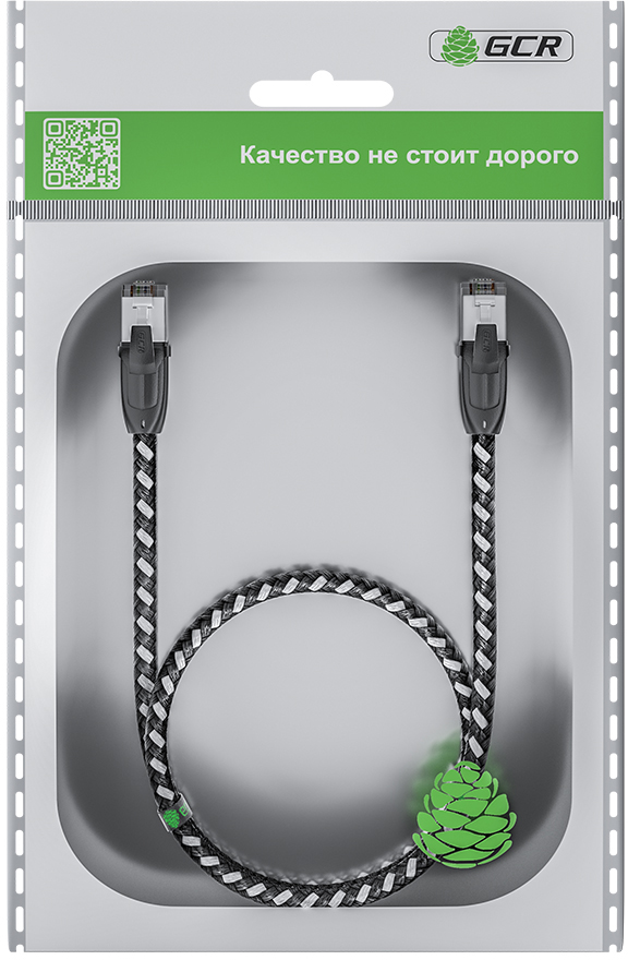 Greenconnect RJ45(m) - RJ45(m) Cat.6 3м черно-белый
