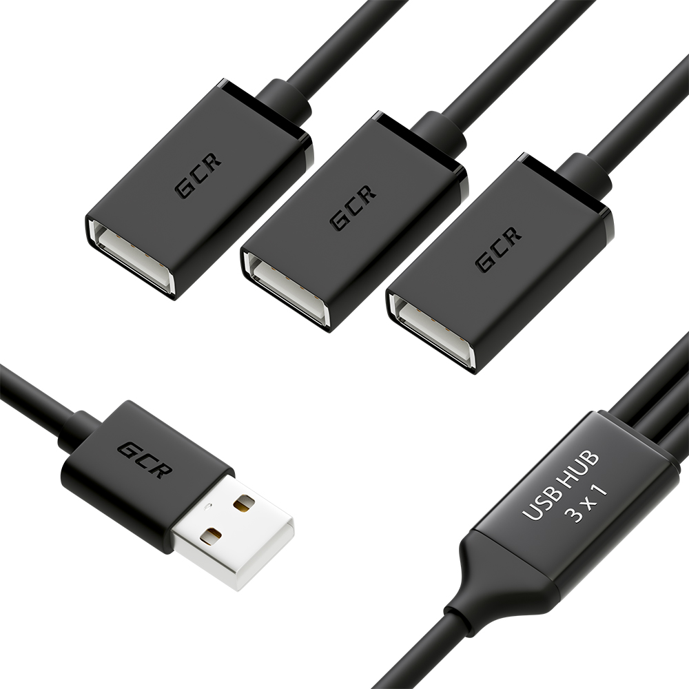Greenconnect USB 2.0 Type-AM - 3 x USB 2.0 Type-AF 1.2 m