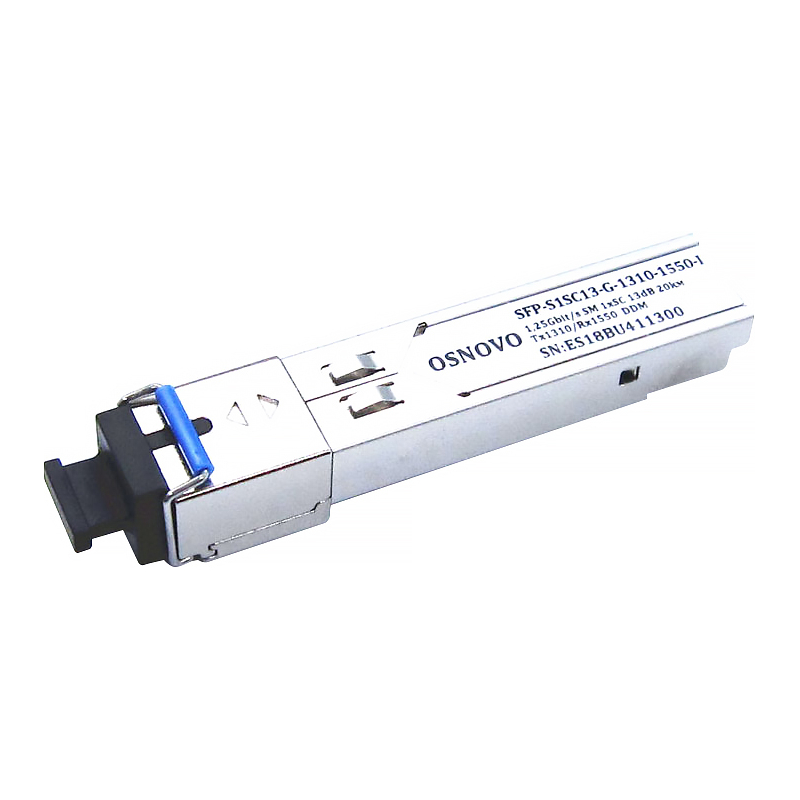Промышленный оптический SFP модуль OSNOVO SFP-S1SC13-G-1310-1550-I Промышленный SFP Модуль. Одно волокно Single Mode. Скорость: до 1,25 Гбит/c. Тип разъема: SC. Оптический бюджет: 13дБ. Расстояние передачи - до 20км. Рабочая длина волн
