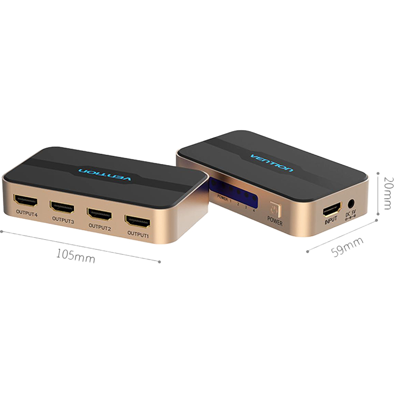 Разветвитель Vention HDMI 19F/HDMI 19F x 4 (ACCG0)