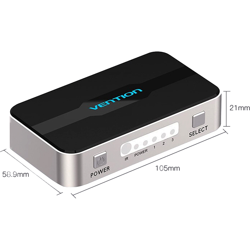 Переключатель Vention HDMI v1.4 19F x 3/HDMI 19F/ DC Jack 3.5mm (m) F (AFFH0)