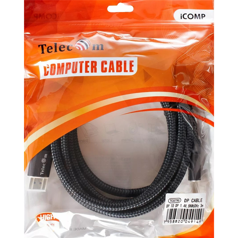 Telecom TCG750-3M Кабель соединительный DP-DP 1.4V 8K@60Hz 3м, Telecom Pro