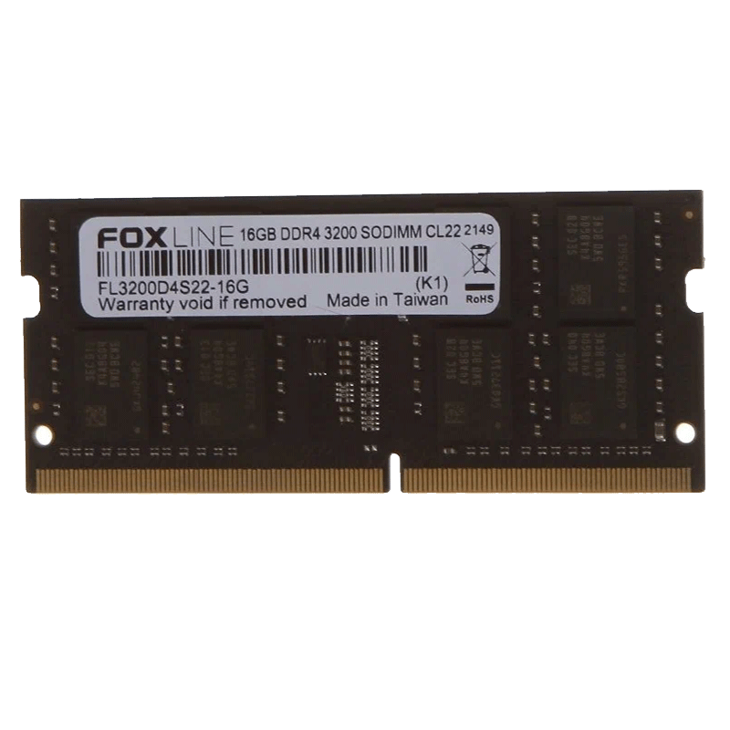 Foxline SODIMM 16GB 3200 DDR4 CL22 (2Gb*8) арт. FL3200D4S22S-16G
