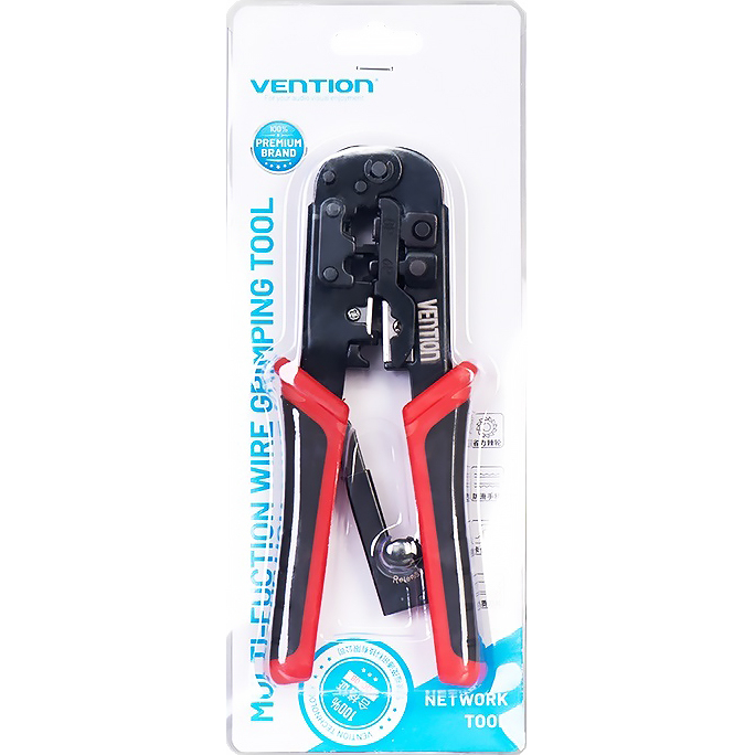 Обжимной инструмент Vention для витой пары с фиксатором RJ45/RJ12/RJ14/RJ11 (8p8c,6p6c,6p4c,6p2c) (KEAB0)