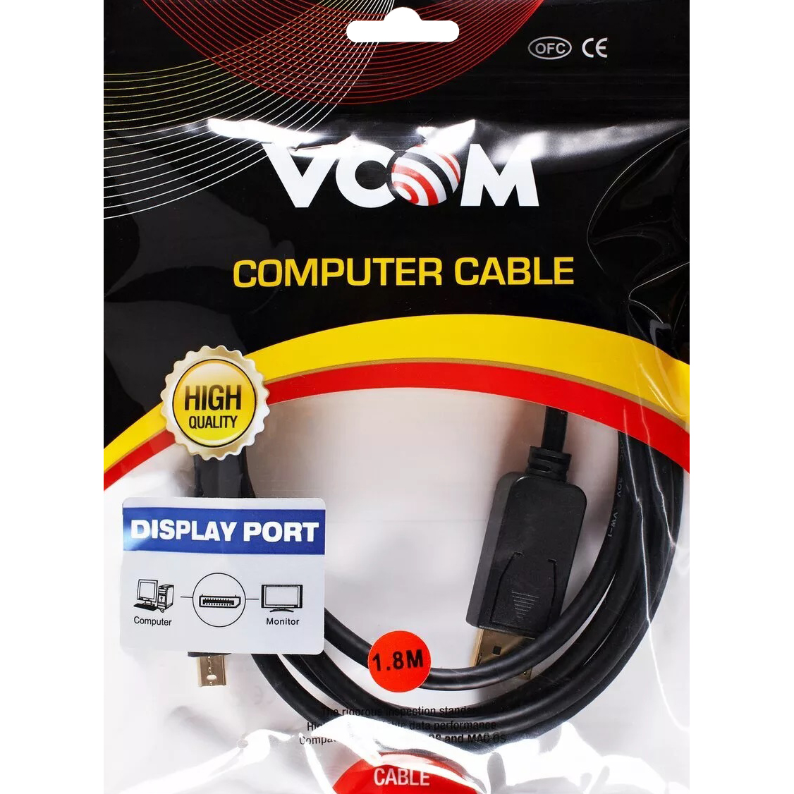 Кабель-переходник VCOM Mini DisplayPort M/DisplayPort M (CG682-1.8M)