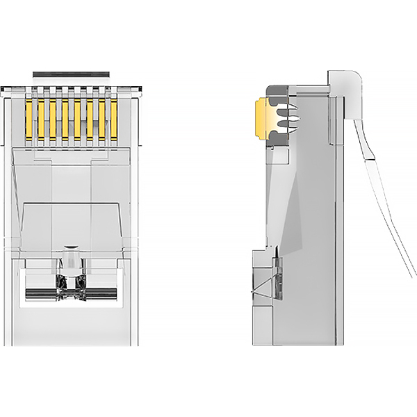Коннектор Vention RJ45 (8p8c), FTP, cat. 5e, под витую пару, экранированный (50шт.) (IDAR0-50)