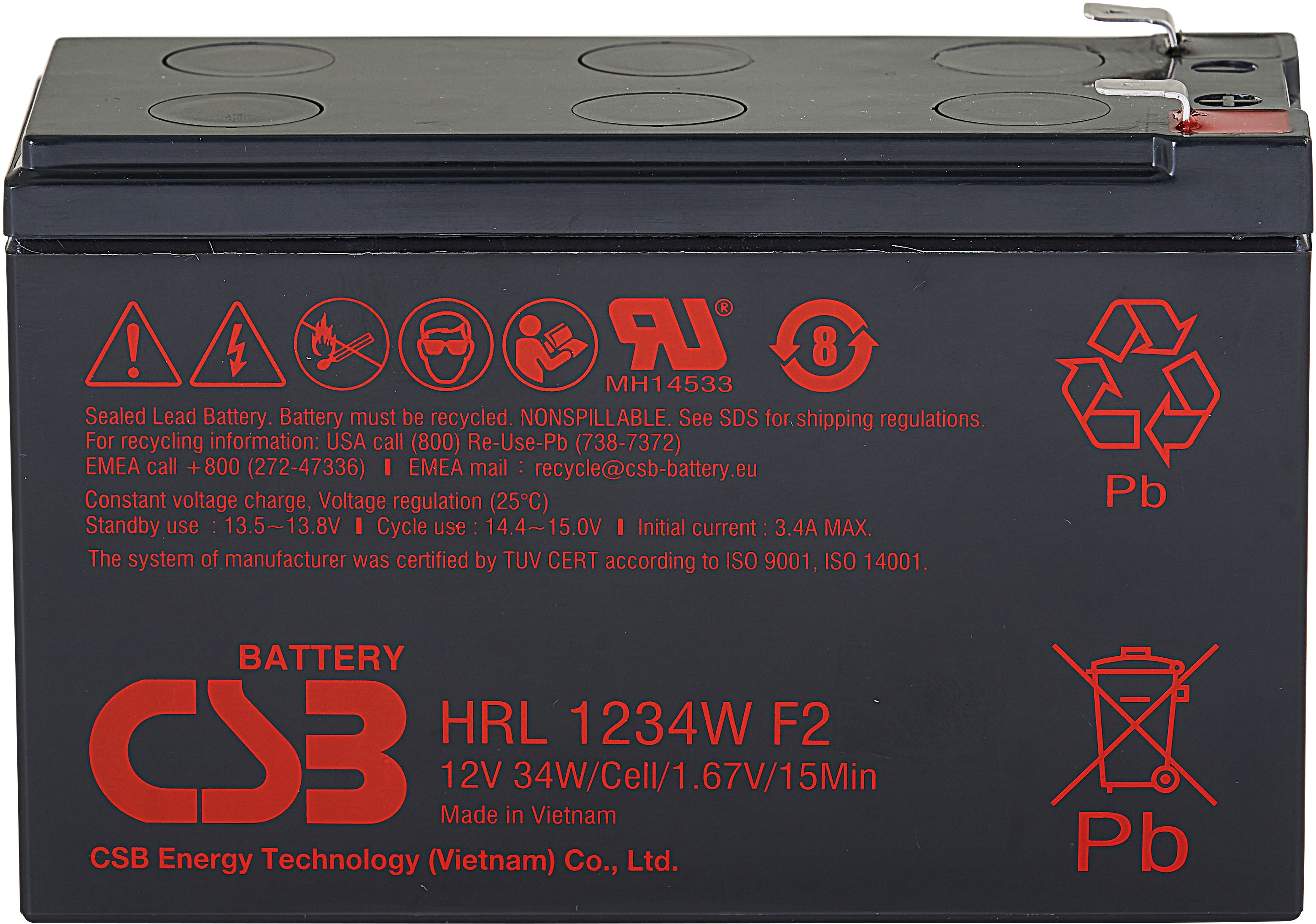 CSB HRL1234W F2 FR (12V / 8.5Ah)