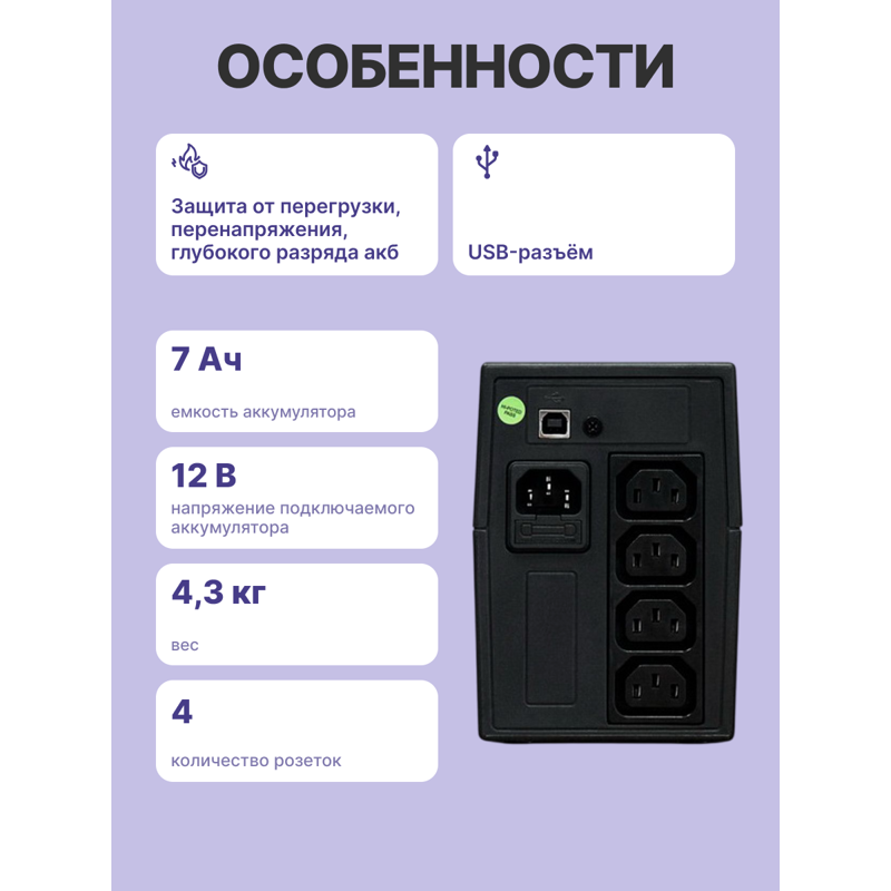 POWERMAN Back Pro 650I Plus