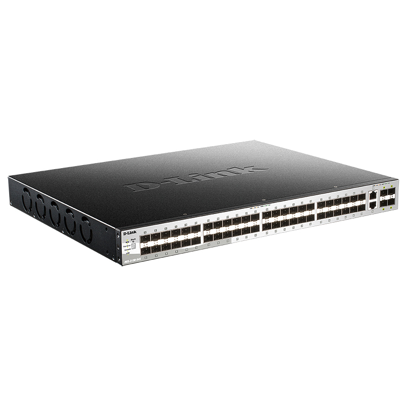 D-Link DGS-3130-54S/B1A PROJ Управляемый L3 стекируемый коммутатор с 48 портами 1000Base-X SFP, 2 портами 10GBase-T и 4 портами 10GBase-X SFP+