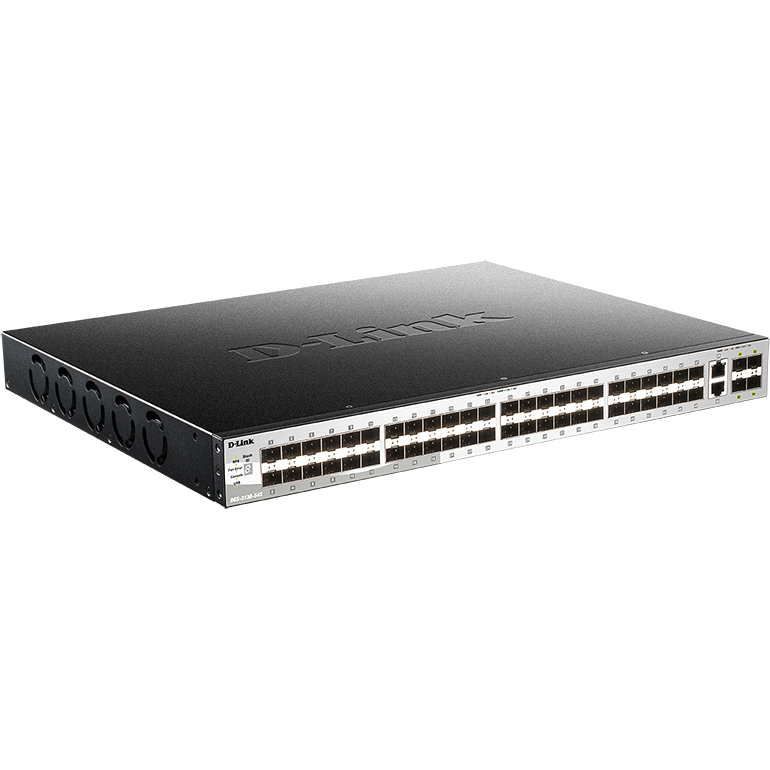 D-Link DGS-3130-54S/B1A PROJ Управляемый L3 стекируемый коммутатор с 48 портами 1000Base-X SFP, 2 портами 10GBase-T и 4 портами 10GBase-X SFP+