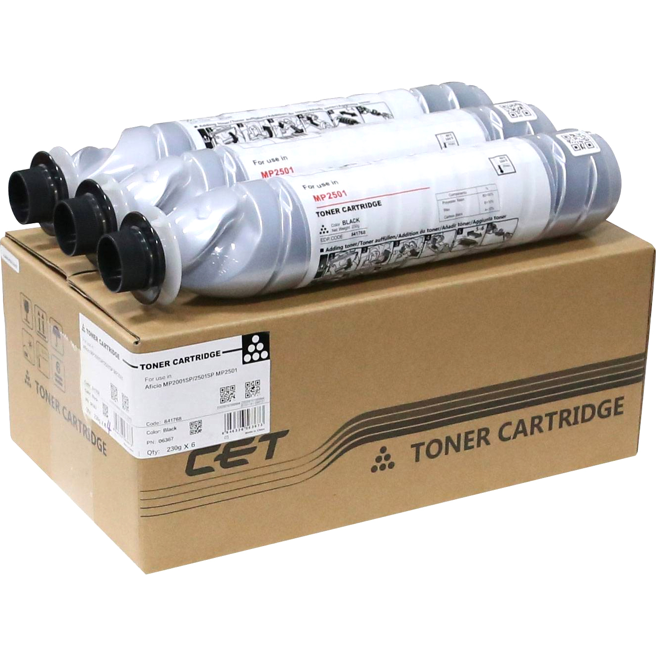 Тонер-картридж (SD6) 841769 для RICOH Aficio MP1813L/MP2001L/MP2501L/MP2001SP/MP2501SP/MP2013L (CET), 230г, 9000 стр., CET6367