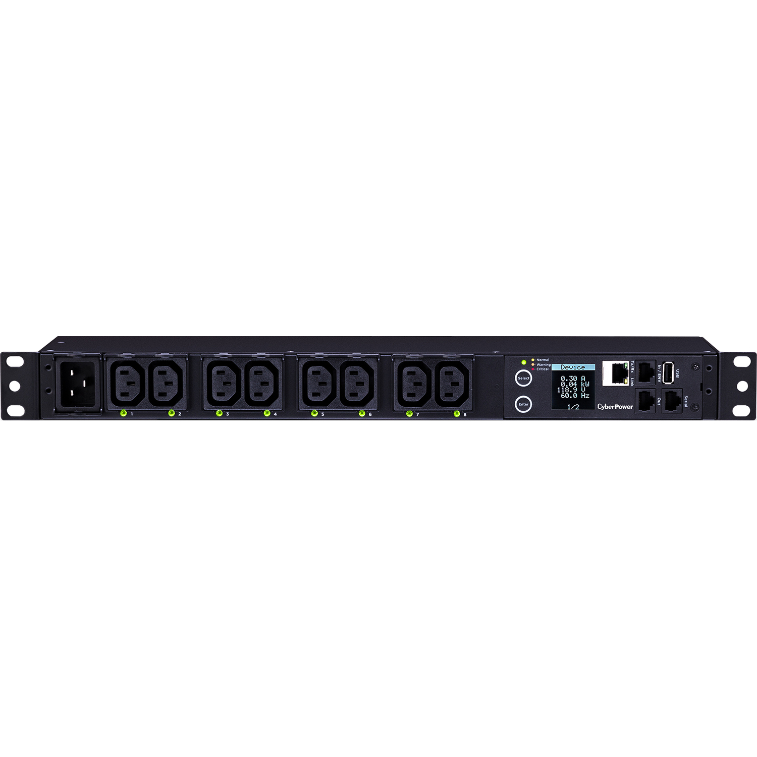 CyberPower PDU PDU81005 Switched Metered-by-Outlet, 1U type, 16Amp, plug IEC 320 C20, (8) IEC 320 C13 -EOL