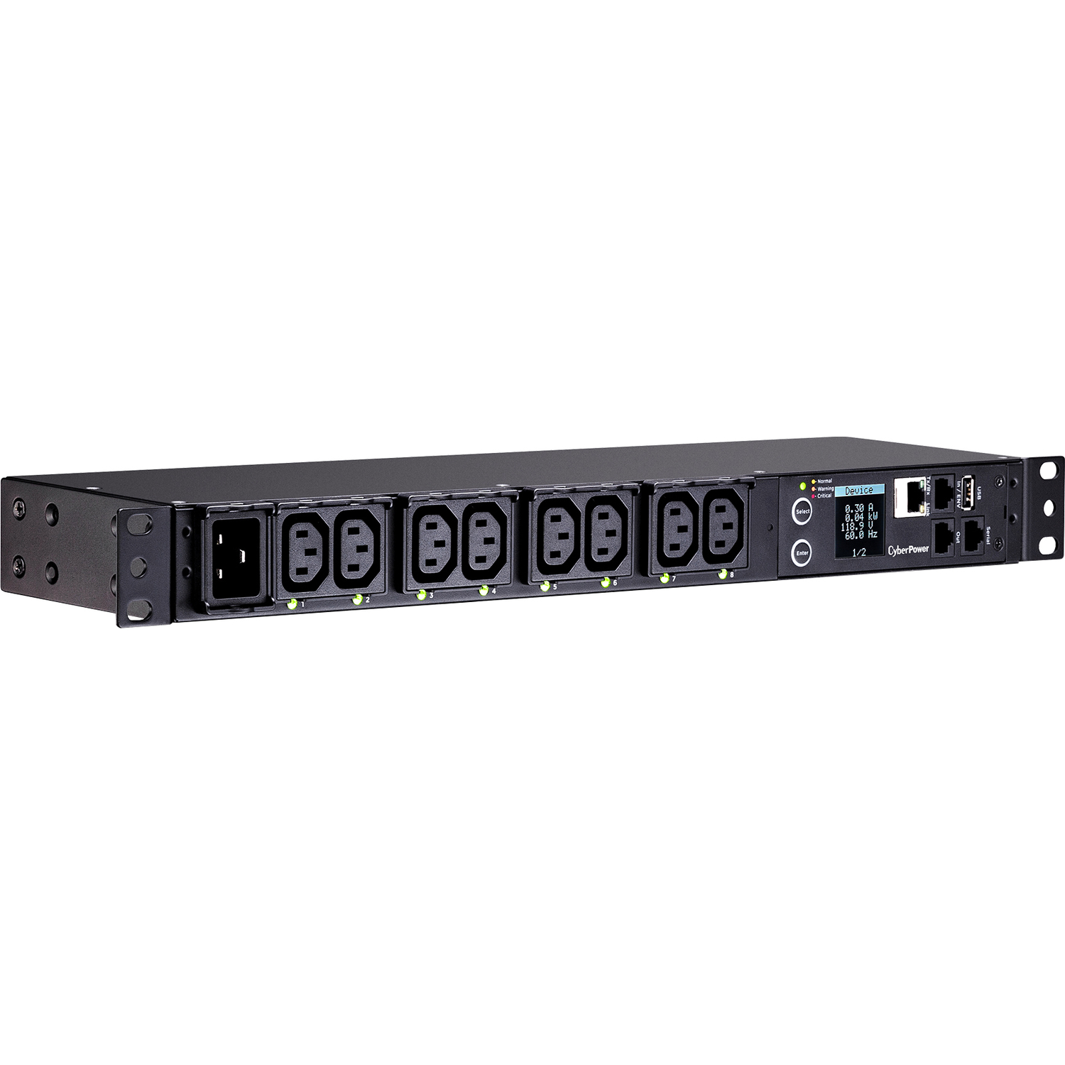 CyberPower PDU PDU81005 Switched Metered-by-Outlet, 1U type, 16Amp, plug IEC 320 C20, (8) IEC 320 C13 -EOL